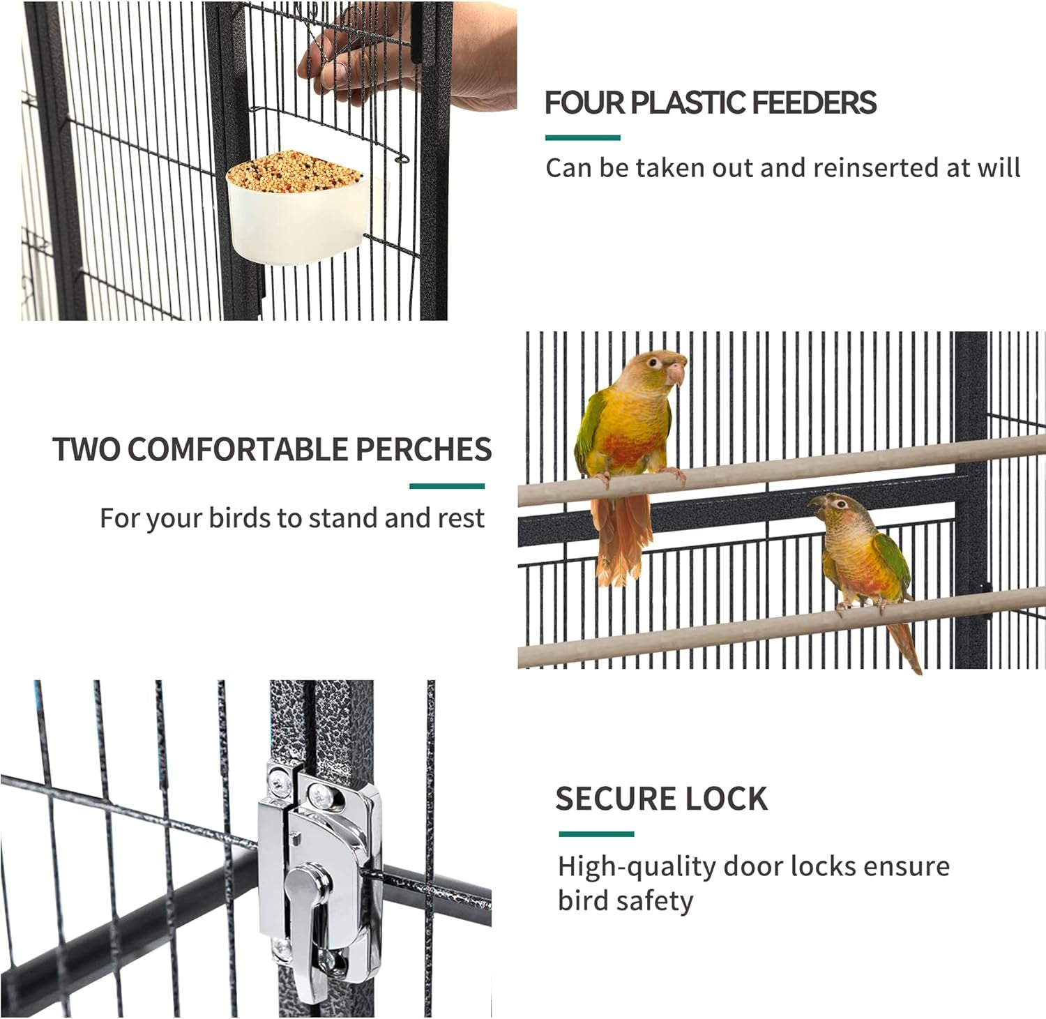 YINTATECH 52 Inches Birdcage Cover and Bird Cage Seed Catcher, Bird Cages for Parakeets, Parrot, Cockatiel, Pigeon, Metal Big Bird Cage