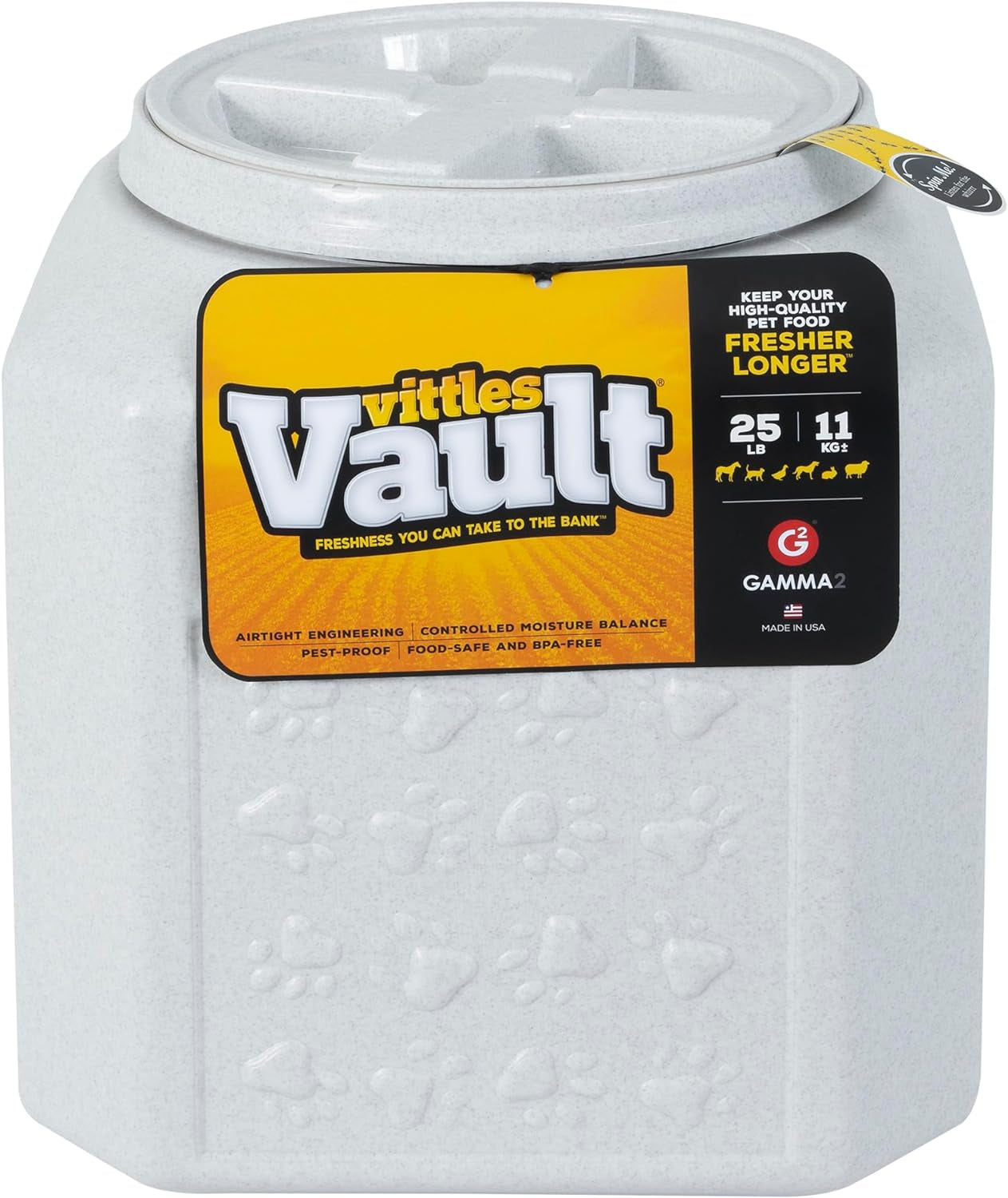 Gamma2 Vittles Vault Dog Food Storage Container, up to 25 Pounds Dry Pet Food Storage, Made in USA