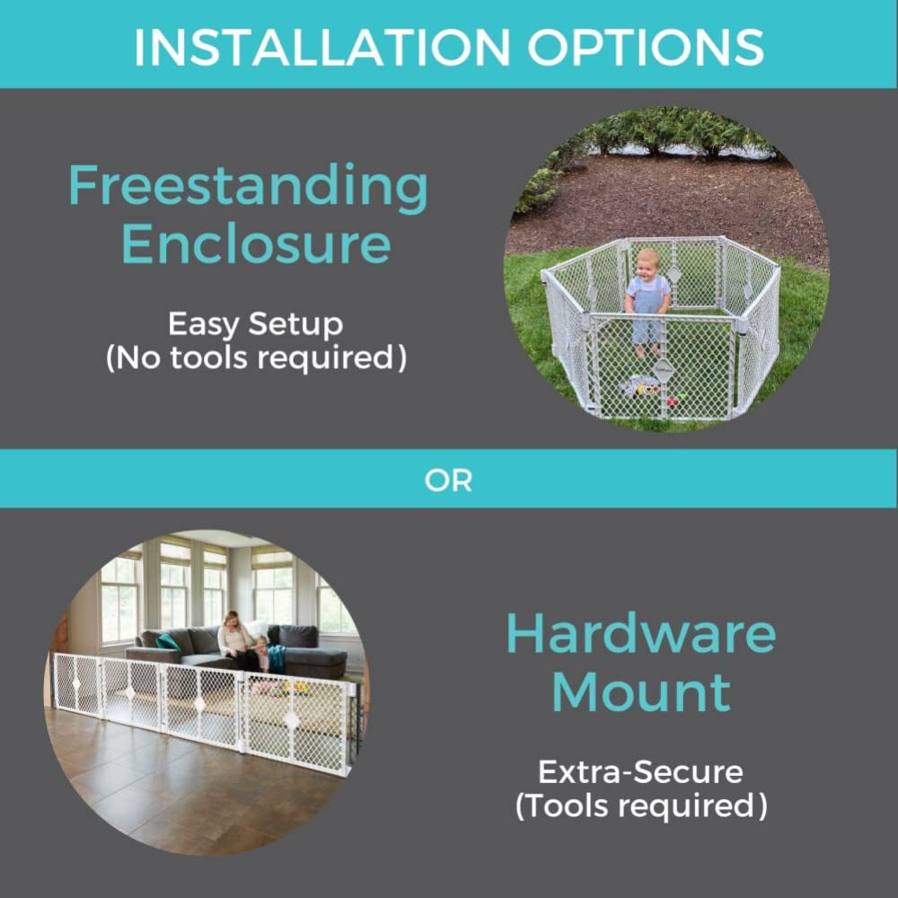 Toddleroo by North States Superyard Aqua 2 Panel Extension: Increases Play Space up to 34.4 Sq. Ft. (Adds 64", Aqua)