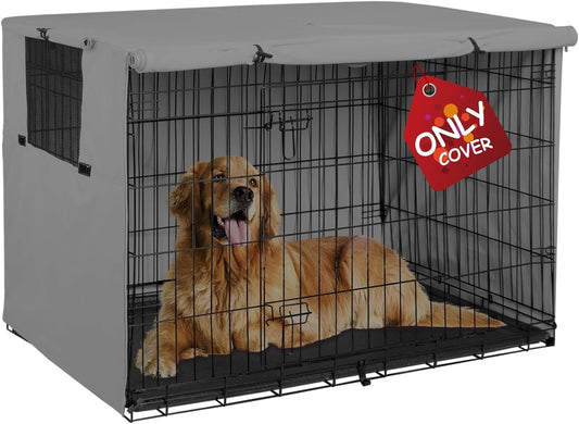 Explore Land 24 Inches Dog Crate Cover - Durable Polyester Pet Kennel Cover Universal Fit for Wire Dog Crate (Gray)