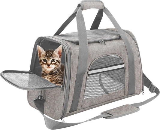 Prodigen Cat Carrier Dog Carriers for Small Dogs Soft Slided Airline Approved Collapsible Pet Travel Carrier, Small (19" W X 12" H X 10.6" D)