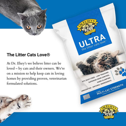 Dr. Elsey'S Premium Clumping Cat Litter - Ultra - 99.9% Dust-Free, Low Tracking, Hard Clumping, Superior Odor Control, Unscented & Natural Ingredients