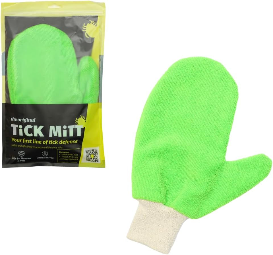 Green Tick Defense Glove - Protective Tool for Humans and Pets - Safely Handle Ticks with Ease - Durable, Comfortable, and Easy to Use Tick Management Glove