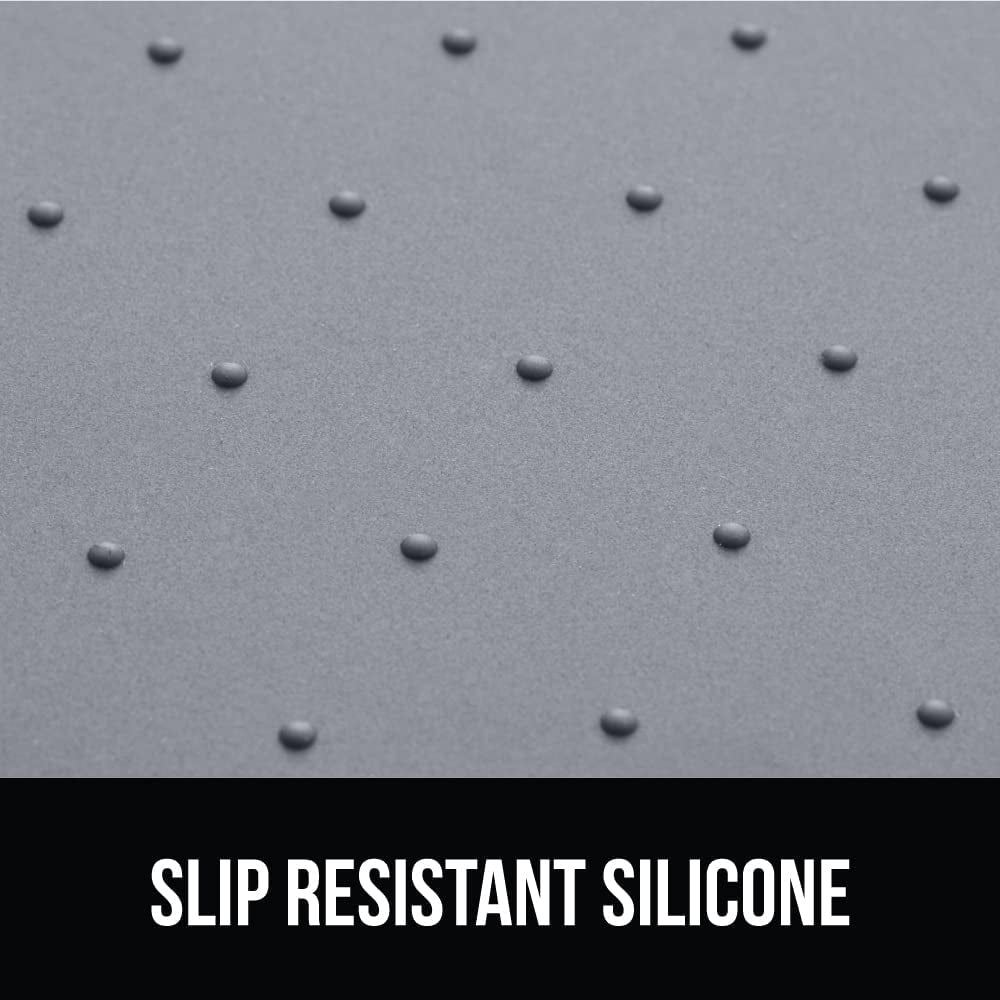 Gorilla Grip 100% Waterproof Raised Edge BPA Free Silicone Pet Feeding Mat, Dog Cat Food Mats Contain Spills Protects Floors, Placemats for Cats and Dogs Water Bowl, Pets Accessories 23X15 Blue