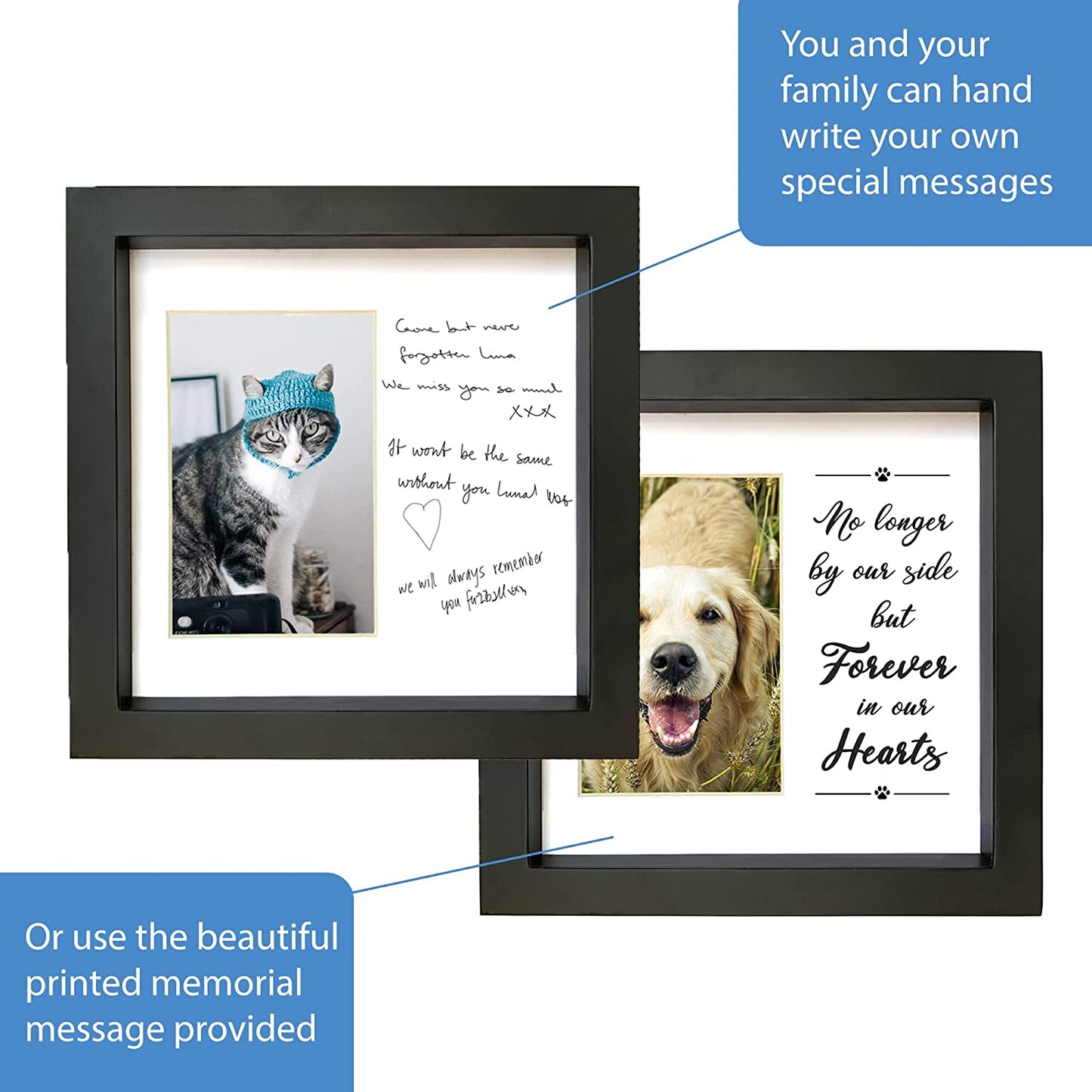 Dog Memorial Picture Frame with 5 Display Options- Dog Collar Memorial Frame Gift - Cat or Dog Pet Loss Gift for a Grieving Friend - Pet Remembrance Gift and Sympathy Photo Keepsake