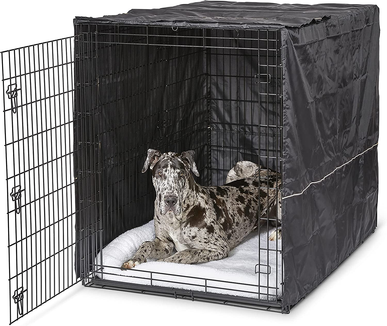 Midwest Homes for Pets Dog Crate Cover, Privacy Dog Crate Cover Fits Midwest Dog Crates, Crate Cover Only, Machine Wash & Dry, Black, 54-Inch