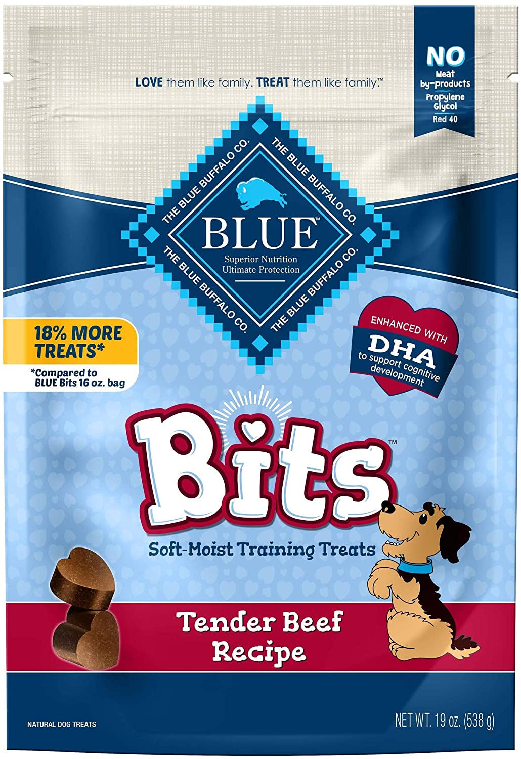 Blue Buffalo BLUE Bits Natural Soft-Moist Training Dog Treats, Beef Recipe 19-Oz Bag