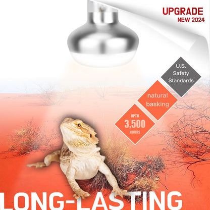 Basking Light for Reptiles, 2-Pack 100W Upgraded Intense Basking Spot, Reptile Basking Bulb Light, UVA Heat Lamp Bulb for Bearded Dragon Turtle Chicken