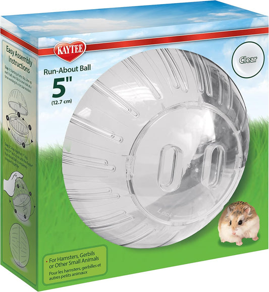 Kaytee 5" Clear Run-About Exercise Ball For Pet Dwarf Hamsters & Mice