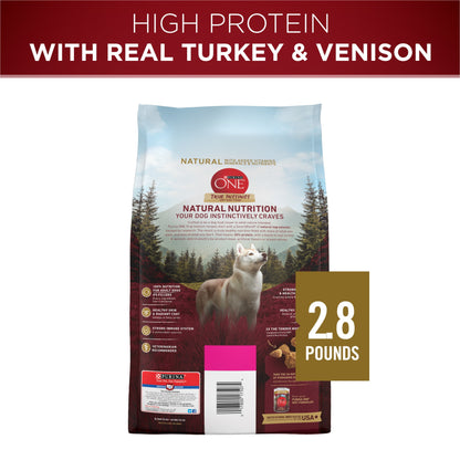 Purina ONE True Instinct High Protein Dry Dog Food, Real Turkey and Venison, 2.8 Lb Bag