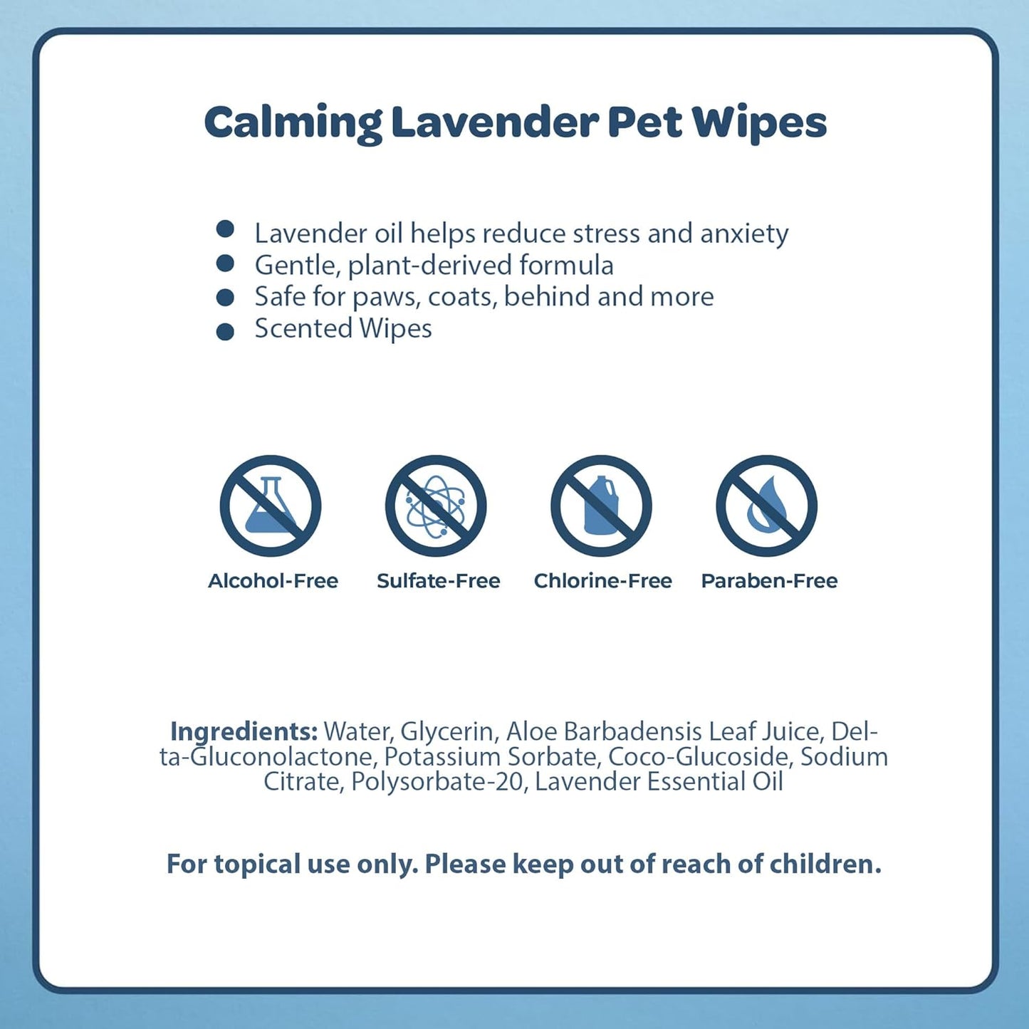 Best Pet Supplies 8" X 9" Pet Grooming Wipes for Dogs & Cats, 100 Pack, Plant-Based Deodorizer for Coats & Dry, Itchy, or Sensitive Skin, Clean Ears, Paws, & Butt - Calming Lavender