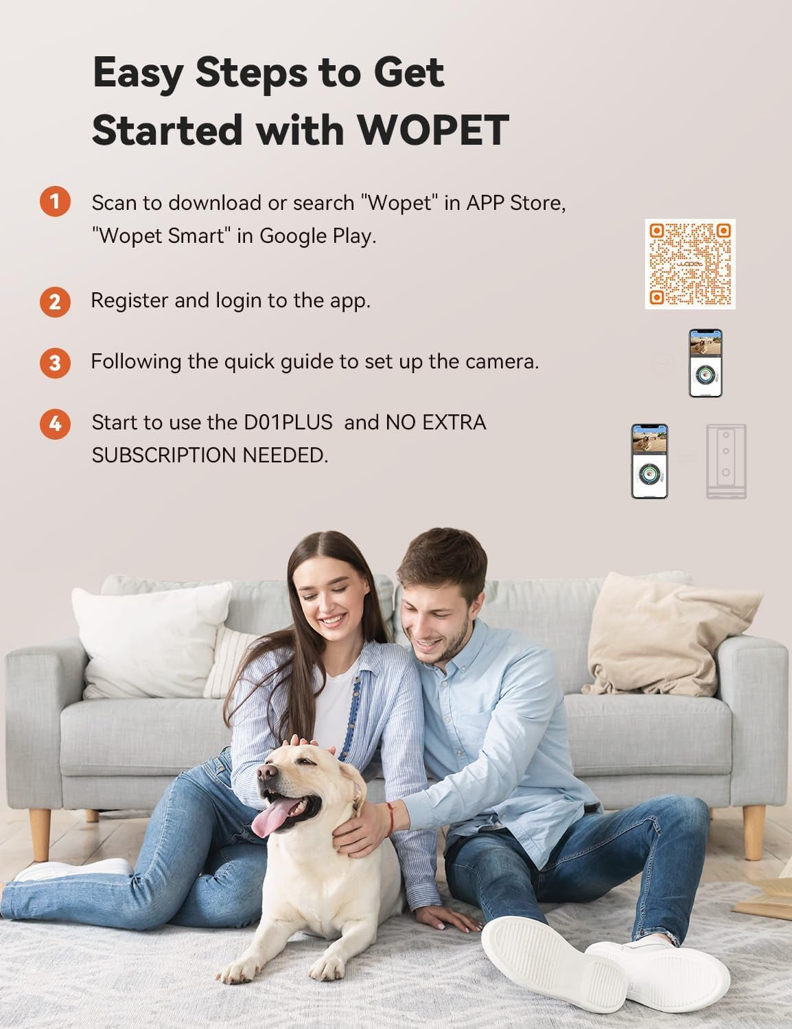 WOPET 300° Dog Camera with Treat Dispenser, [New 2024] 5G Wifi Pet Camera Treat Tossing for Cats and Dogs, 1080P HD with Night Vision, 2-Way Audio for Monitoring Your Pet on Phone App