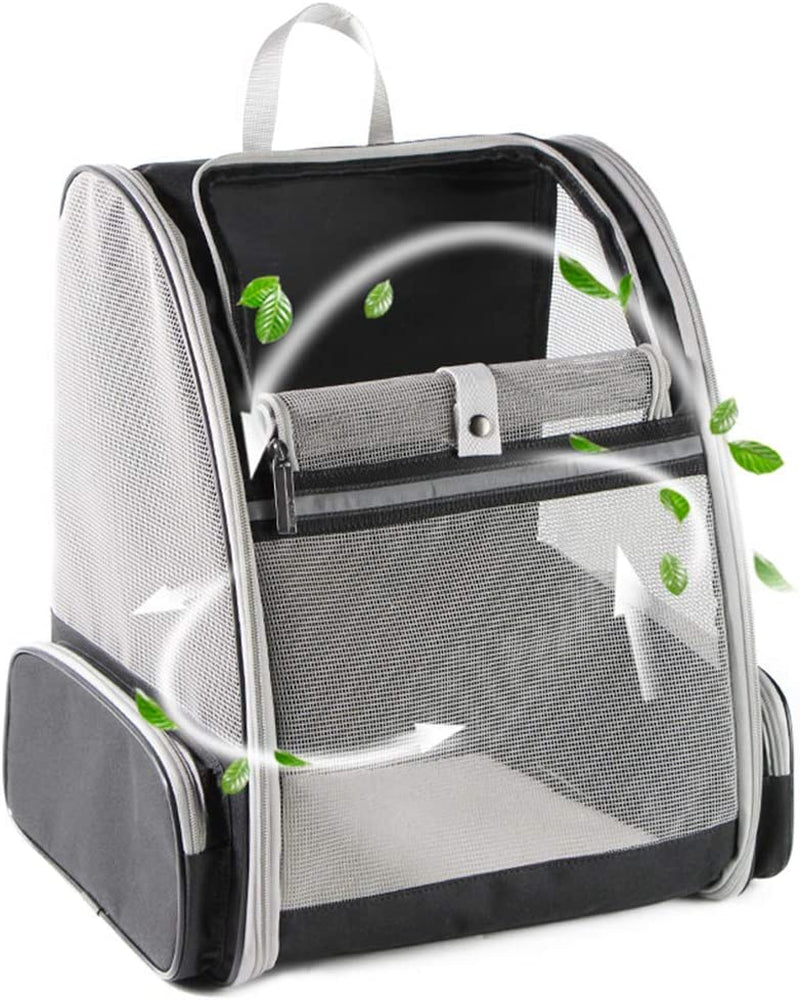 Texsens Pet Backpack Carrier for Small Cats Dogs | Ventilated Design, Safety Straps, Buckle Support, Collapsible | Designed for Travel, Hiking & Outdoor Use (Light Gray)