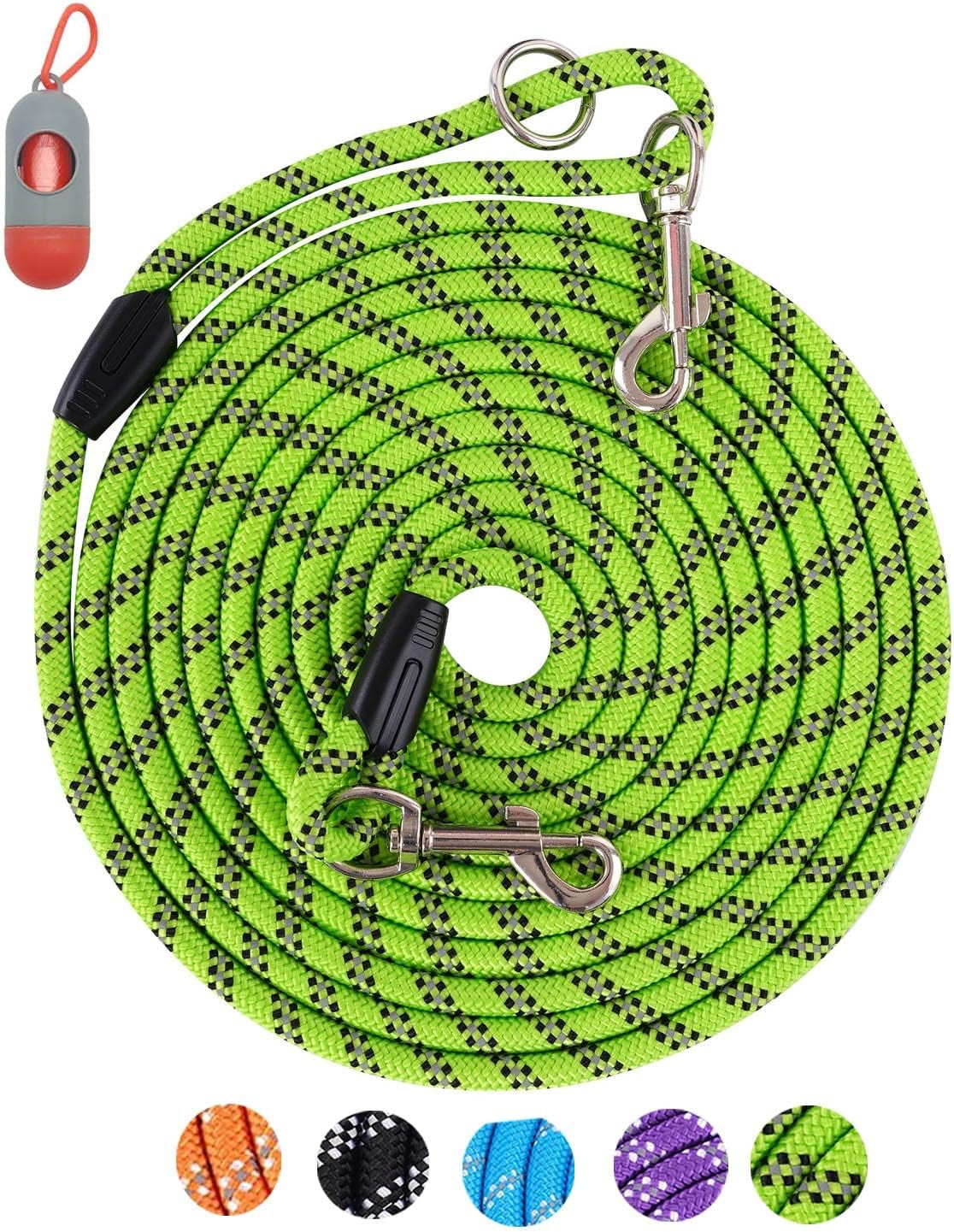 Long Rope Leash for Dog Training 16FT 30FT 50FT 100FT, Reflective Threads Check Cord Recall Training Agility Dog Lead for Large Medium Small Dogs, Dog Tie-Out Cable for Playing, Camping, or Backyard