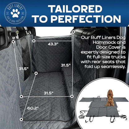 Dog Car Seat Cover for Back Seat - Dog Car Hammock - Waterproof Car Seat Protector - Door-To-Door Protection for Full-Size Trucks & Suvs