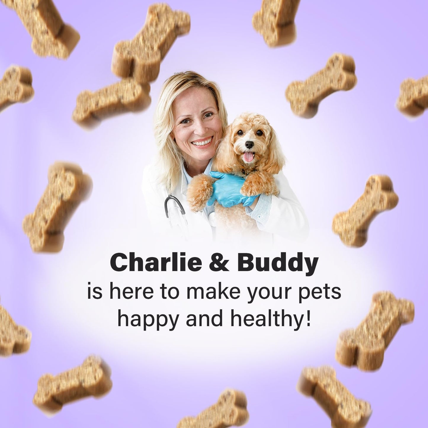 Charlie & Buddy Dog Multivitamin 21 in 1 - Dog Vitamins and Supplements with Vitamin C Multivitamin for Dogs - Chicken Flavour Dog Vitamins Soft Chews - 90ct