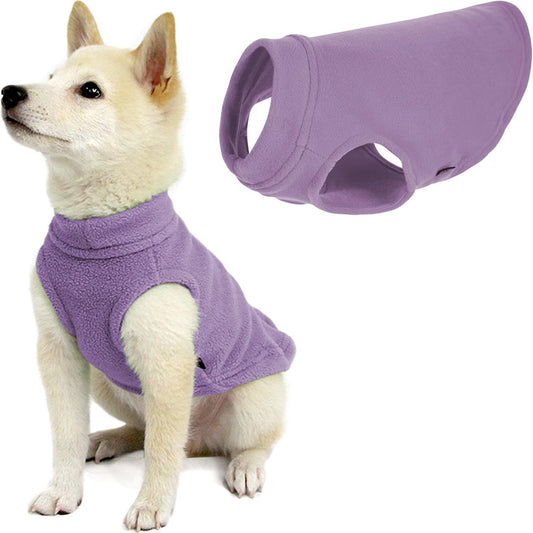 Gooby Stretch Fleece Vest Dog Sweater - Lavender, Medium - Warm Pullover Fleece Dog Jacket - Winter Dog Clothes for Small Dogs Boy or Girl - Dog Sweaters for Small Dogs to Dog Sweaters for Large Dogs