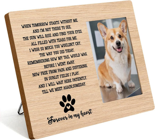 Pet Memorial Gifts for Dogs, Cat Memorial Gifts for Loss of Cat, Pet Loss Sympathy Gift Picture Frame, Pet Loss Gifts, Pet Remembrance Gift Dog Cat Memorial Photo Frame for Home Desk Shelf Table Decor