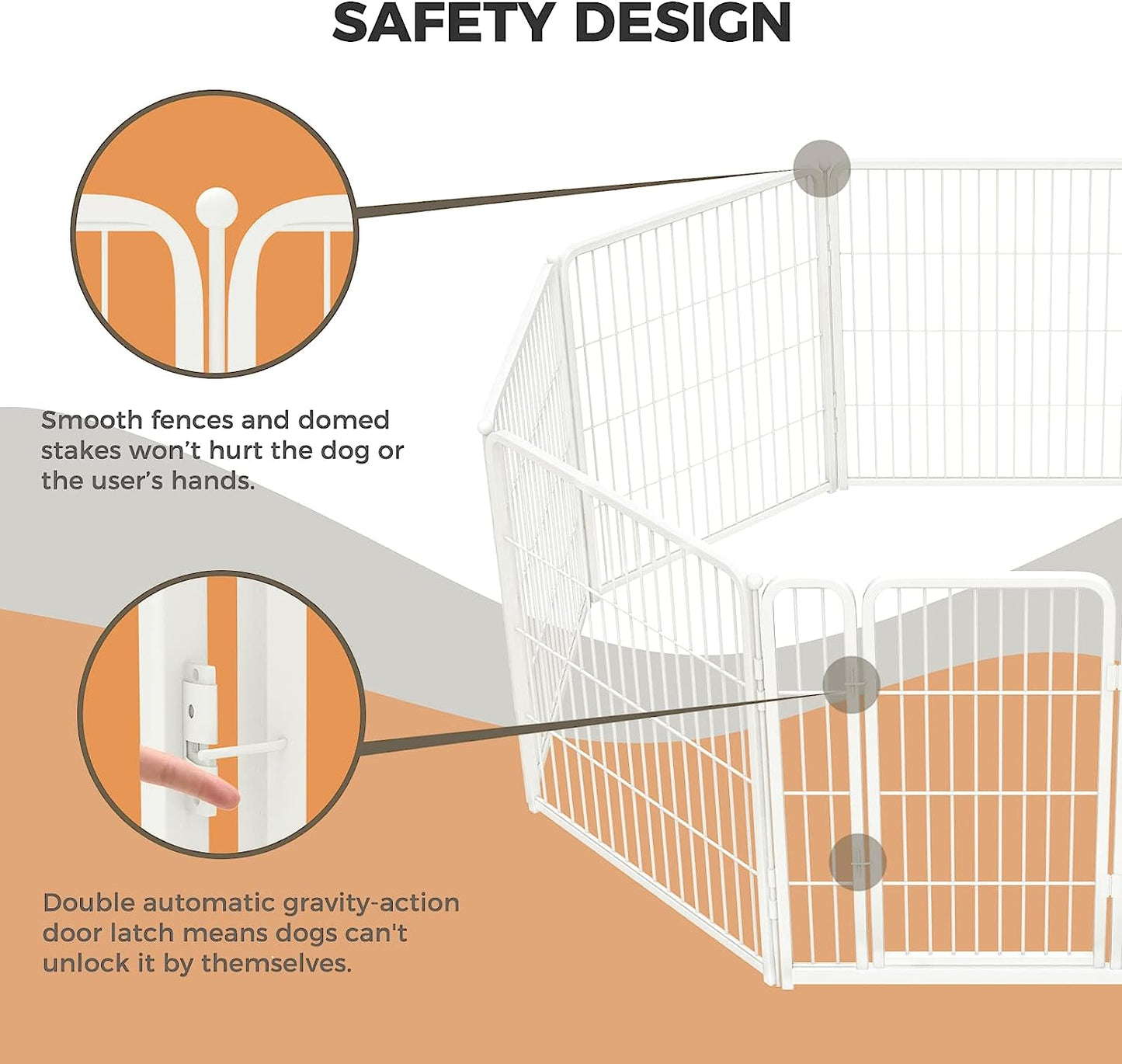 FXW Homeplus Dog Playpen Designed for Indoor Use, 40" Height for Large Dogs, White│Patented