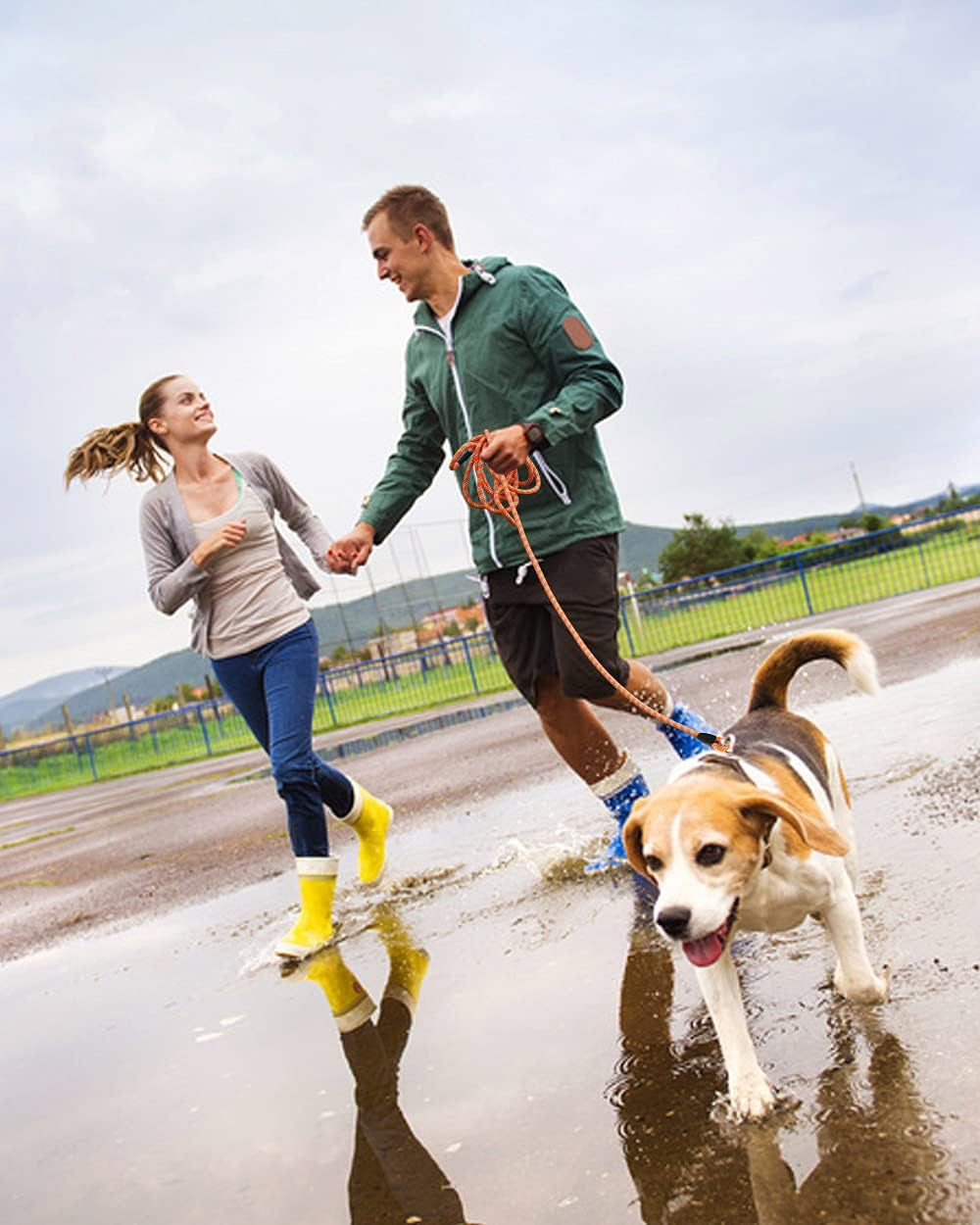 (2 Pack) Long Dog Leash for Dog Training 15FT/30FT/50FT, Dog Rope Check Cord with Reflective Thread for Large Medium Small Dogs, Dog Tie-Out Cable Lead for Hunting, Camping or Backyard