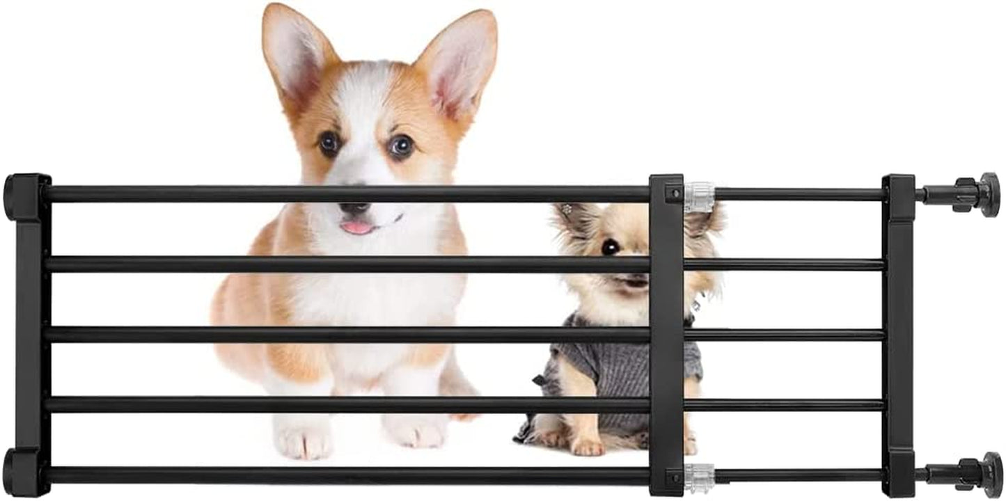 Short Dog Gate Expandable Dog Gate 22"-39.37" to Step Over,Pressure Mount Small Pet Gate,Low Pet Gate-Adjustable,Puppy Gate Indoor for Doorway,Stairs (S(9.45''H),Black)