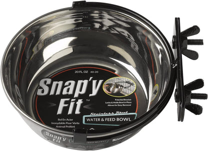 Midwest Homes for Pets Snap'Y Fit Stainless Steel Food Bowl / Pet Bowl, 10 Oz. for Dogs, Cats, Small Animals, Silver, 10 Ounces (1.25 Cups)