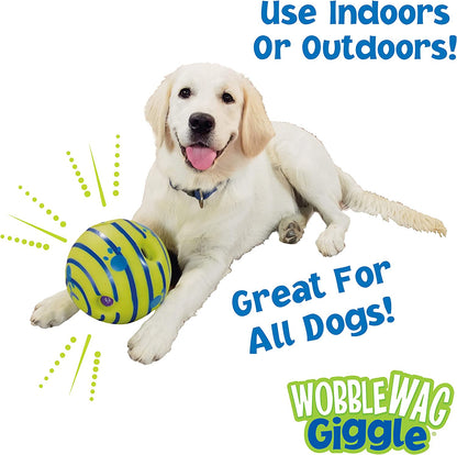 Wobble Wag Giggle Ball, Interactive Dog Toy, Fun Giggle Sounds When Rolled or Shaken, Pets Know Best, as Seen on TV