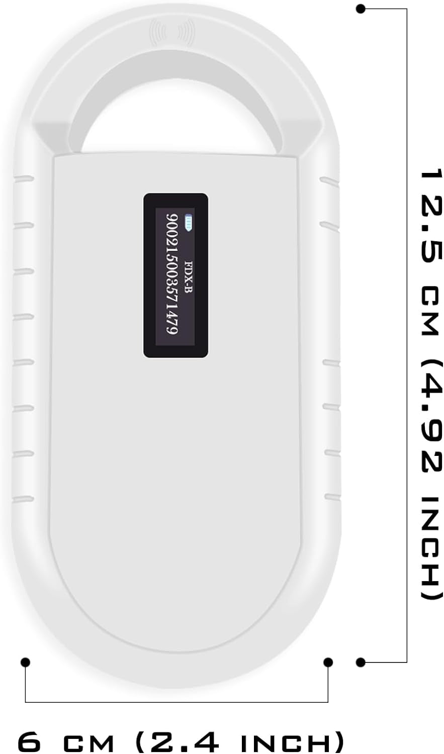 Smoostart Microchip Scanner, ISO11784/85/FDX-B/EMID 128 Records Data Storage Upload to PC Microchip Scanner Reader for Dog/Pet/Cat/Pig/Animal