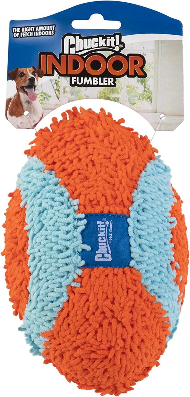 Chuckit! Indoor Fetch Fumbler Dog Toy (9.5 Inch), Orange and Blue