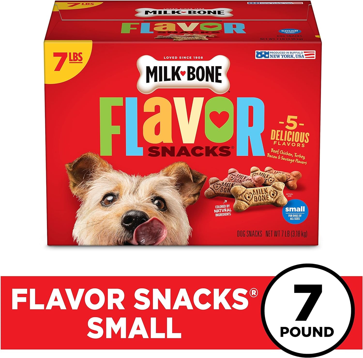 Milk-Bone Mini'S Flavor Snacks Dog Treats, 15 Ounce (Pack of 6) Crunchy Texture Helps Reduce Tartar