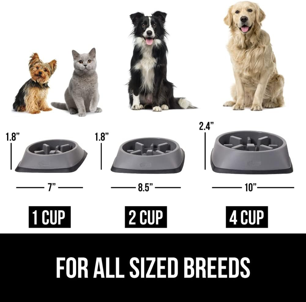 Gorilla Grip Slow Feeder Dog and Cat Bowls, Interactive Puzzle Toy for Dogs and Cats Food Training, Keeps Pets Busy and Prevents Puppy Overeating, Large, Small Breeds, 100% BPA Free, 1 Cup Beige