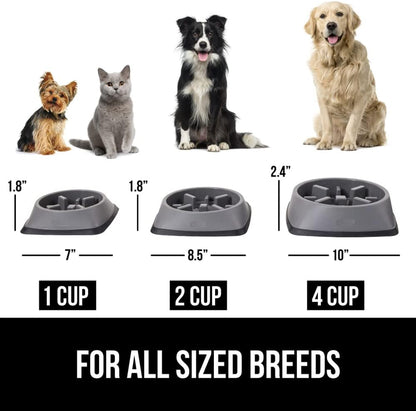 Gorilla Grip Slow Feeder Dog and Cat Bowls, Interactive Puzzle Toy for Dogs and Cats Food Training, Keeps Pets Busy and Prevents Puppy Overeating, Large, Small Breeds, 100% BPA Free, 1 Cup Beige