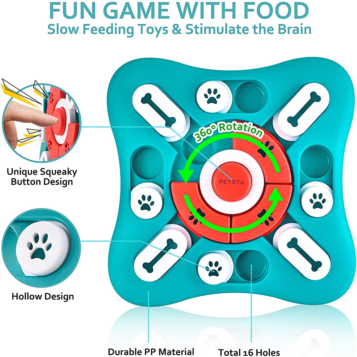 Dog Puzzle Toys, Treat Dispensing Dog Enrichment Toys for IQ Training and Brain Stimulation, Interactive Mentally Stimulating Toys as Gifts for Puppies, Cats, Dogs