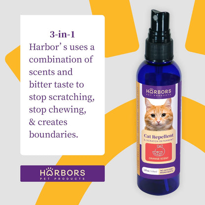 Harbor'S Cat Repellent - Scented | Cat Repellent Spray Indoor - 4 Oz | Cat Training Spray | Cat Repellent for Furniture | Cat Repellent for Plant (Eucalyptus)