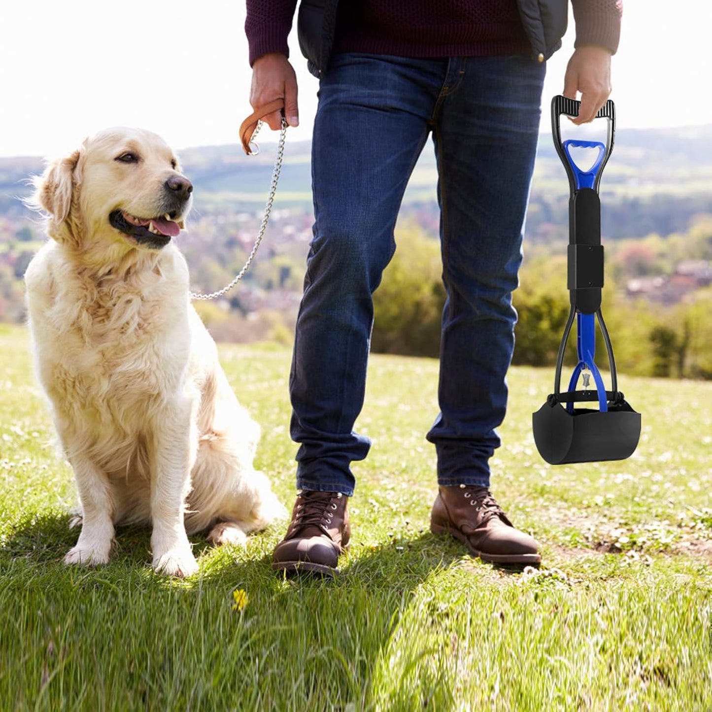 UPSKY Pooper Scooper for Large Small Dogs, Folding Dog Poop Scooper, Durable Spring and Premium Materials，Easy to Use for Grass, Dirt, Gravel Pick Up Shovel