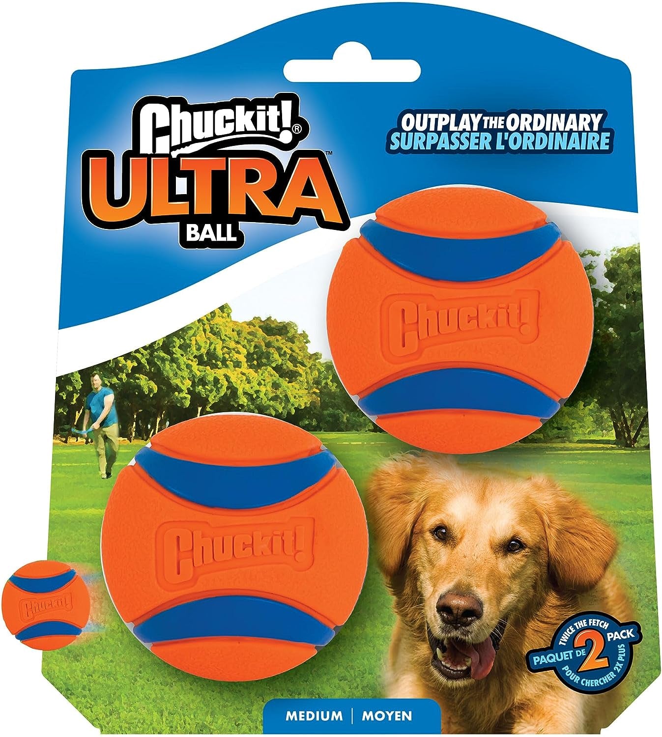 Chuckit Ultra Ball Dog Toy, Small (2 Inch Diameter), Pack of 2, for Breeds 0-20 Lbs