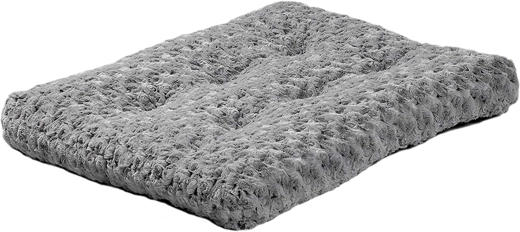 Midwest Homes for Pets Deluxe Dog Beds | Super Plush Dog & Cat Beds Ideal for Dog Crates | Machine Wash & Dryer Friendly, 1-Year Warranty,Gray, 48-Inch