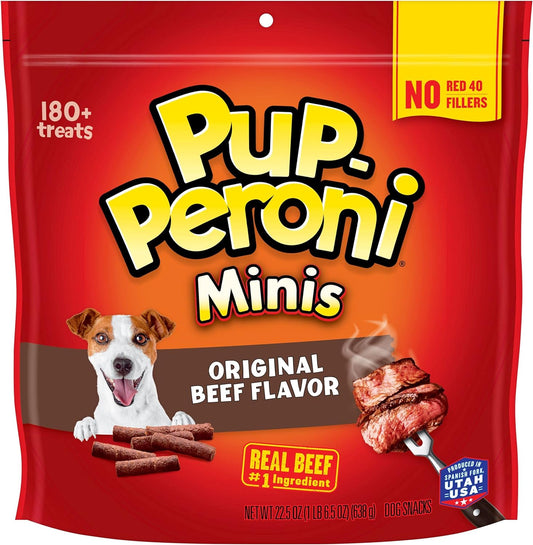 Pup-Peroni Mini Dog Treats, Original Beef Flavor, 22.5 Ounce, Made with Real Beef, No Red 40 or Fillers