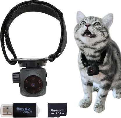 Pet Collar Camera & Cat Collar Camera,Spy Camera Hidden Camera with Audio/Video Sd Card,Dog Tracker Collar,Motion Detection Records 1080P Video & Infrared Night Vision Functionality,Mini Nanny Cam.