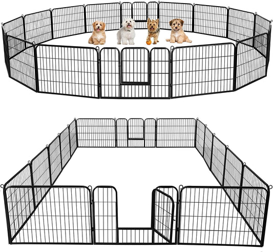 Yaheetech Outdoor Dog Playpen - 16 Panel Fence for Large, Medium and Small Dogs - Heavy Duty Exercise Pen for Puppies and Small Animals - Portable for RV Camping and Yard