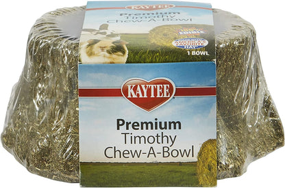 Kaytee Premium Timothy Hay Chew-A-Bowl for Rabbits, Guinea Pigs, and Chinchillas