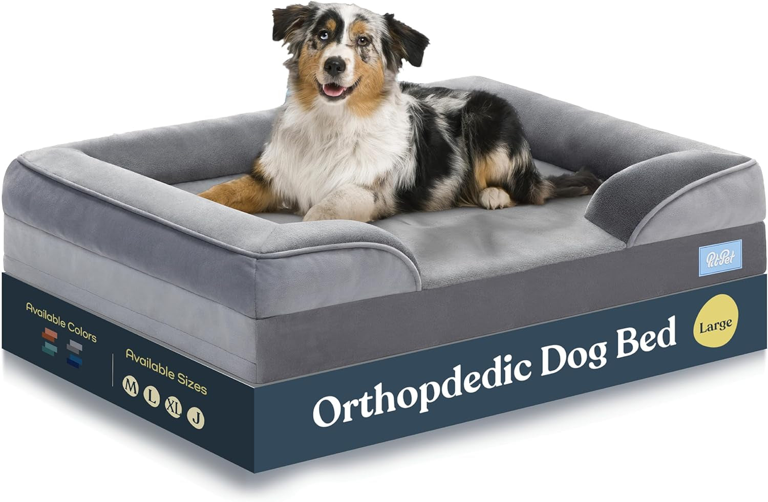 Orthopedic Sofa Dog Bed - Ultra Comfortable Dog Beds for Large Dogs - Breathable & Waterproof Pet Bed- Egg Foam Sofa Bed with Extra Head and Neck Support - Removable Washable Cover & Nonslip Bottom.