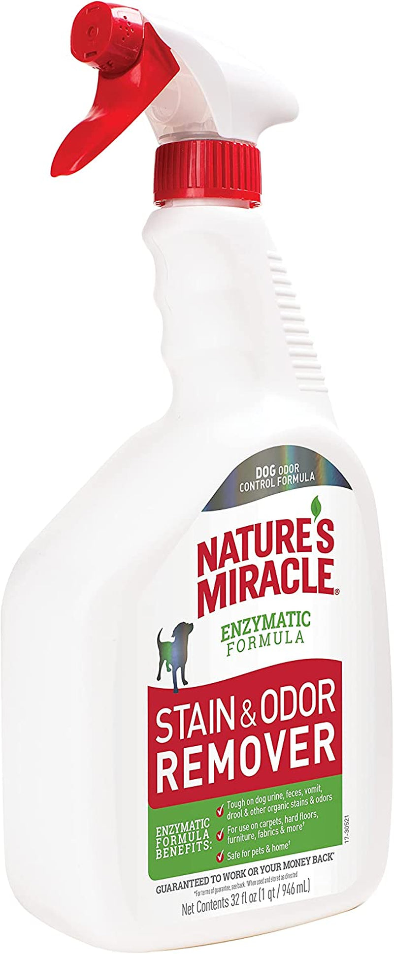 Nature'S Miracle P-98153 Dog Stain and Odor Remover, 128 Fl Oz, Melon Burst Scent, Enzymatic Formula for Urine Stains, Feces Stains, Vomit Stains and Drool Stains, Odor Control