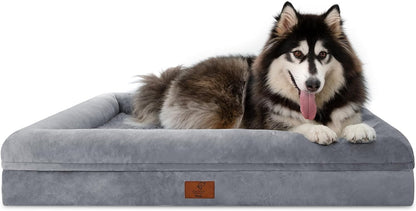 Dog Beds for Medium Dogs, Orthopedic Dog Bed, Washable Dog Bed with [Removable Bolster], Waterproof Dog Bed with Nonskid Bottom, Doggy Bed, Medium Dog Bed