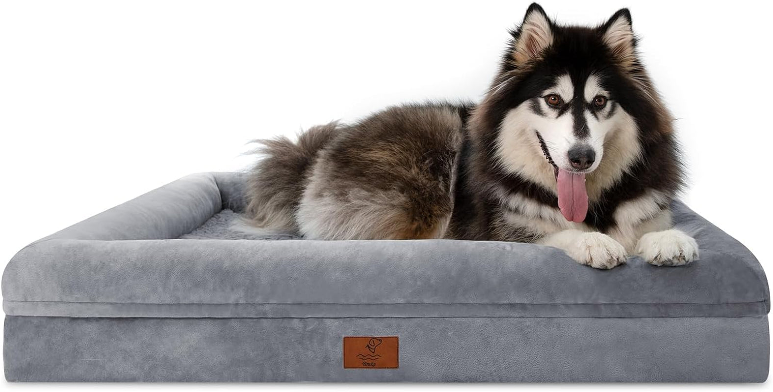 XL Dog Bed, Orthopedic Dog Bed, Washable Dog Bed with [Removable Bolster], Waterproof Dog Bed with Nonskid Bottom, Pet Bed, Dog Beds for Extra Large Dogs