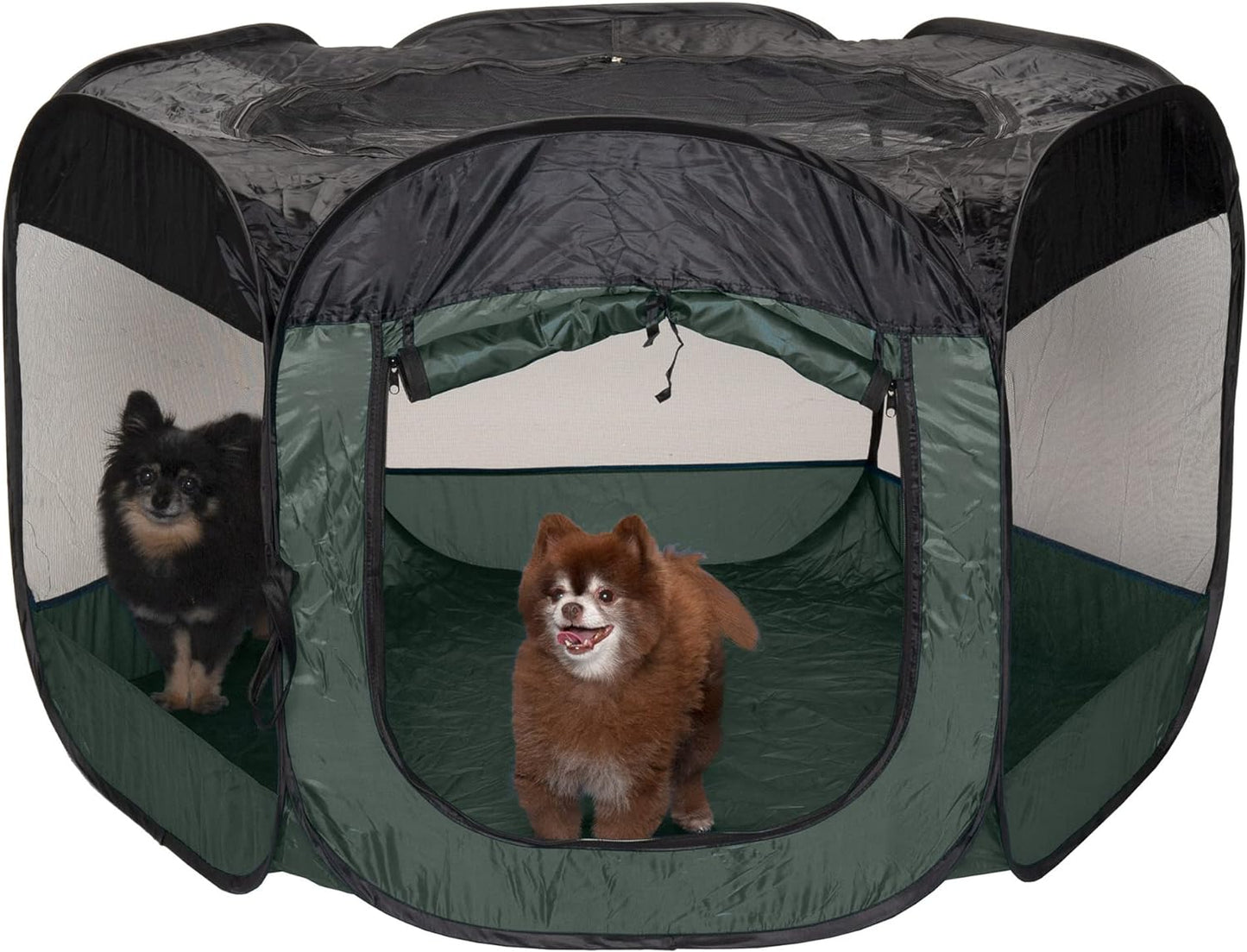 Furhaven Pop up Playpen Pet Tent Playground - Hunter Green, Extra Large