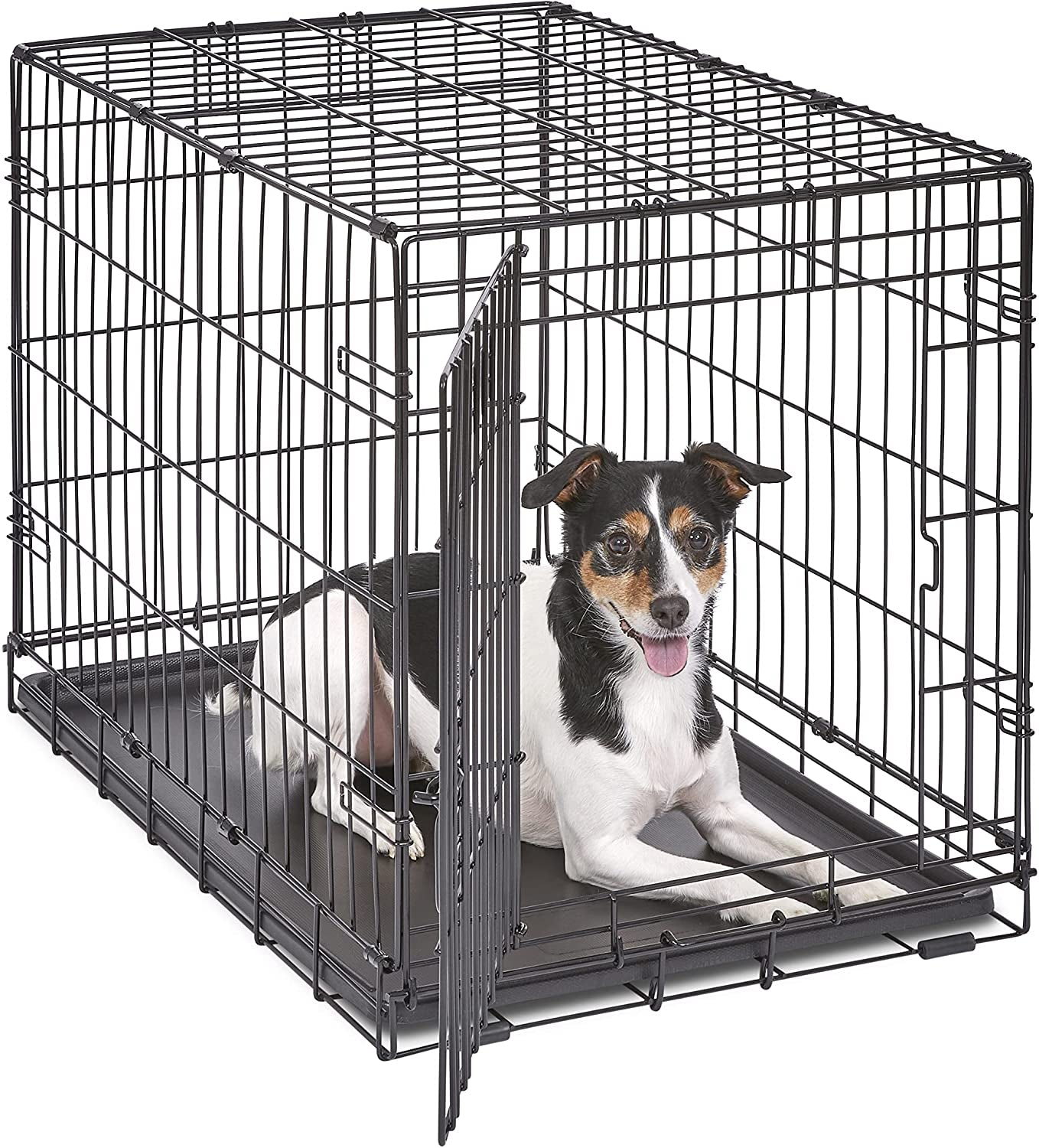 Midwest Homes for Pets Ginormous Single Door 54-Inch Dog Crate for XXL Dogs Breeds; Great Dane, Mastiff, St. Bernard, Drop Pin Assembly Requires Two People; Divider Panel Not Included; Black: SL54