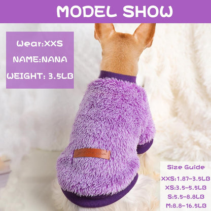 Small Dog Clothes, Chihuahua Fleece Clothes, XS Dog Clothes Winter Warm Puppy Sweaters Boys Girls Tiny Dog Outfits for Teacup Yorkie, Pet Cat Clothing (Rose, Xx-Small)