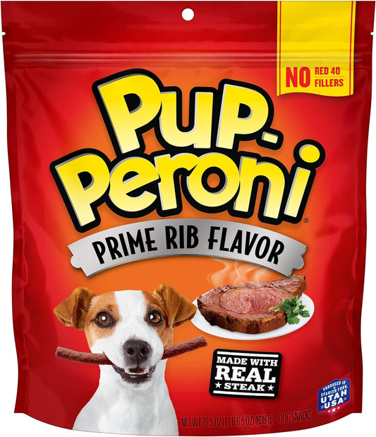 Pup-Peroni Dog Treats, Prime Rib Flavor, 22.5 Ounce, Made with Real Steak, No Red 40 or Fillers