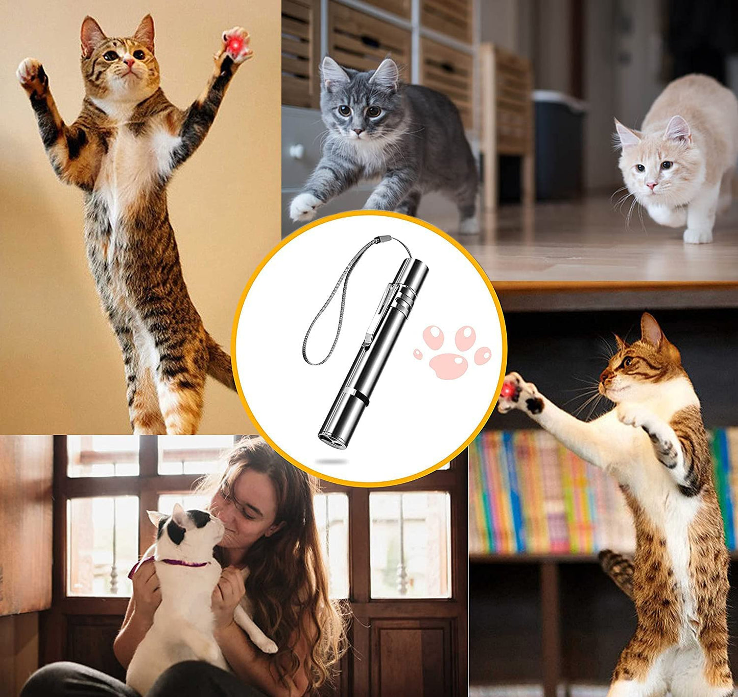 2023 Long Range Green Laser Pointer with USB Charging Cable, Laser Pointer, Laser Pointer for Indoor Meetings, Presentation, Cat Toys and Outdoor Adventures